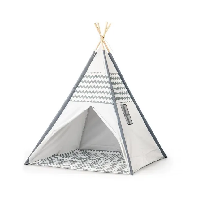Šedobílý stan teepee pro děti