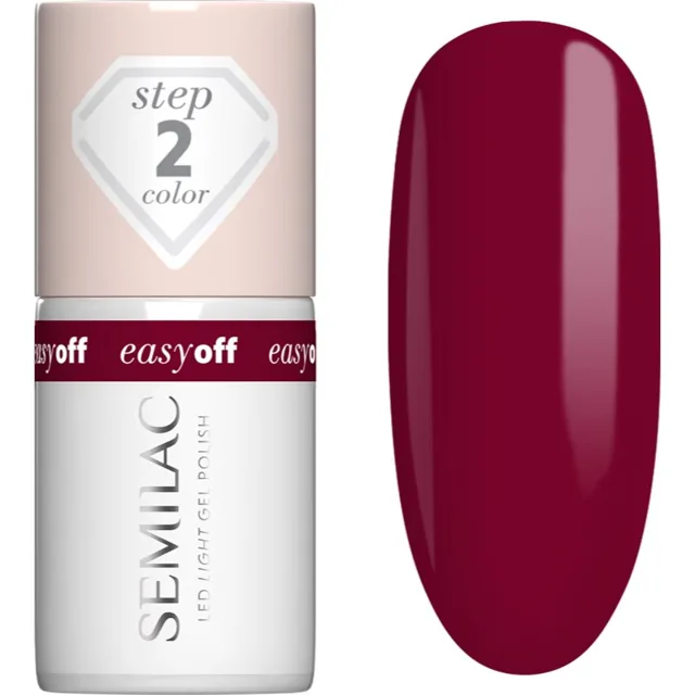 Semilac Easy Off Step 2 gelový lak na nehty s použitím UV/LED lampy odstín Cherry Coke 7 ml
