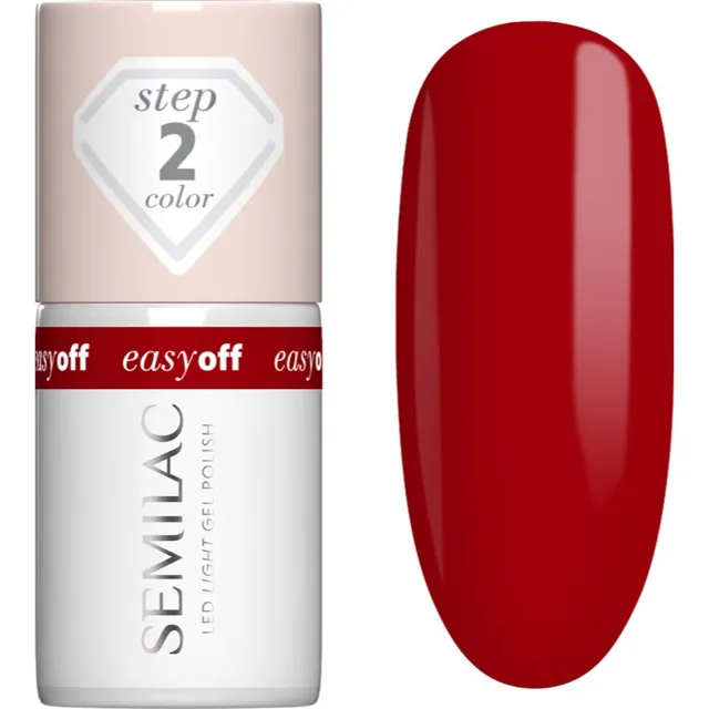 Semilac Easy Off Step 2 gelový lak na nehty s použitím UV/LED lampy odstín The Red Core 7 ml