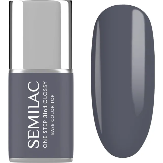 Semilac One Step 3in1 Glossy gelový lak na nehty odstín 185 Stone Grey 7 ml