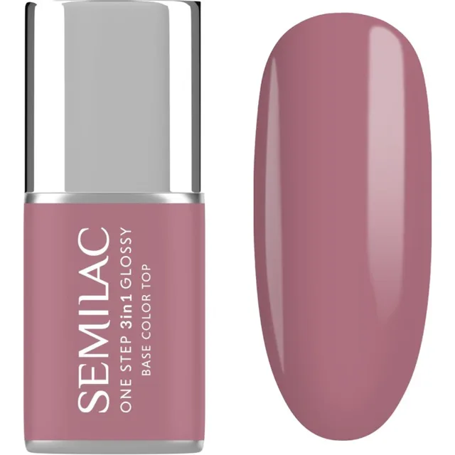 Semilac One Step 3in1 Glossy gelový lak na nehty odstín 201 Earth Pink 7 ml