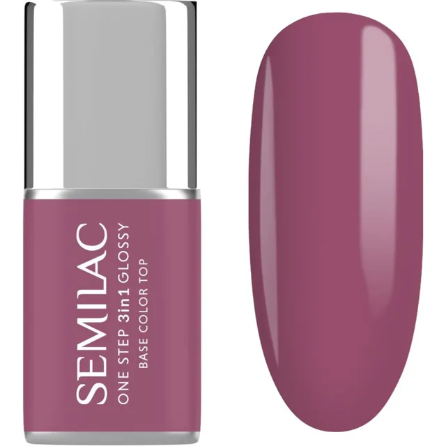 Semilac One Step 3in1 Glossy gelový lak na nehty odstín 205 Purple Beige 7 ml