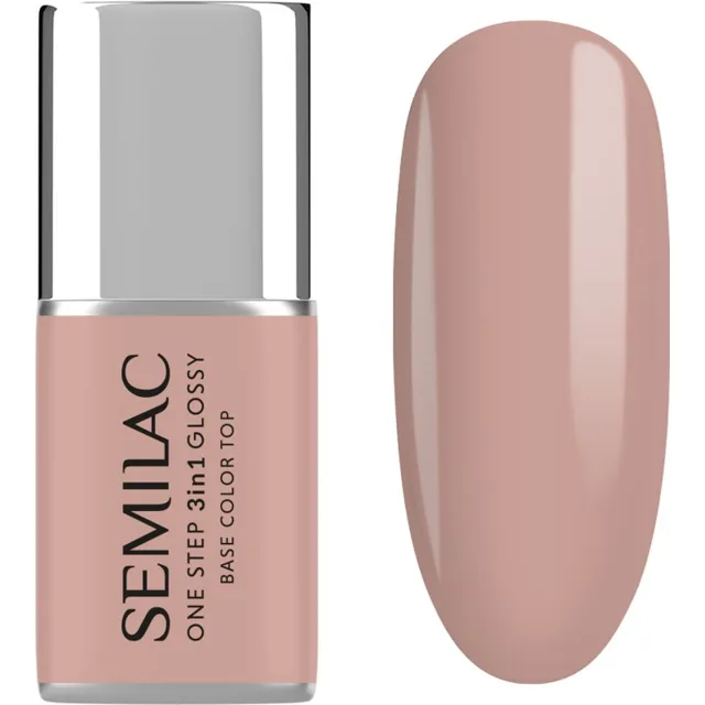 Semilac One Step 3in1 Glossy gelový lak na nehty odstín 210 French Beige 7 ml
