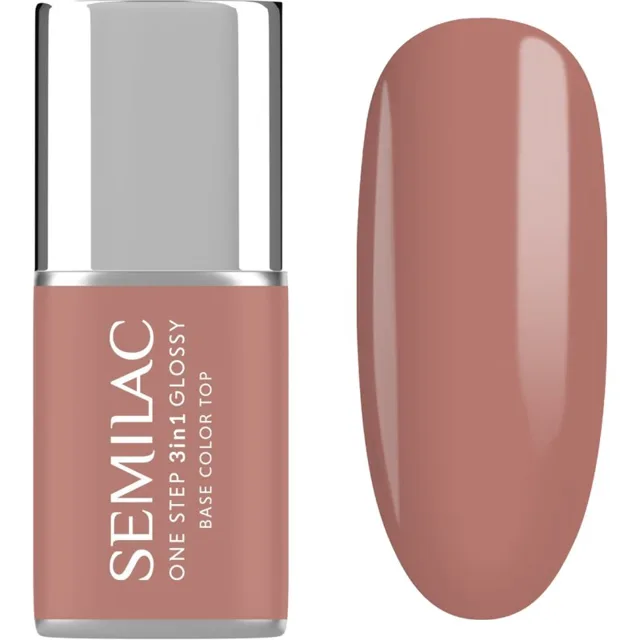 Semilac One Step 3in1 Glossy gelový lak na nehty odstín 235 Peach Beige 7 ml
