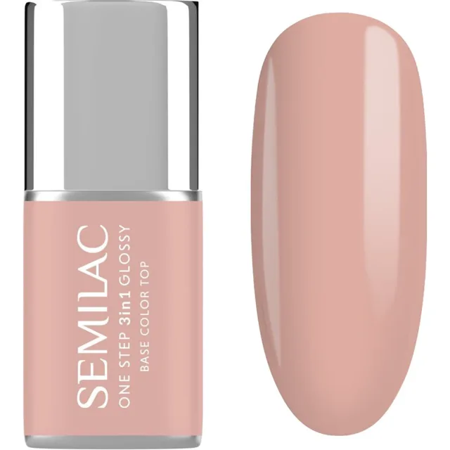 Semilac One Step 3in1 Glossy gelový lak na nehty odstín 450 Light Peach 7 ml