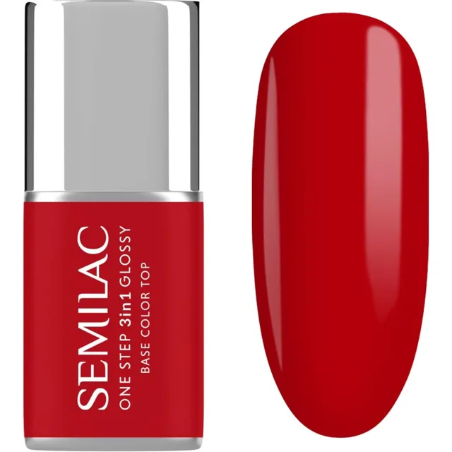 Semilac One Step 3in1 Glossy gelový lak na nehty odstín 530 Scarlet 7 ml