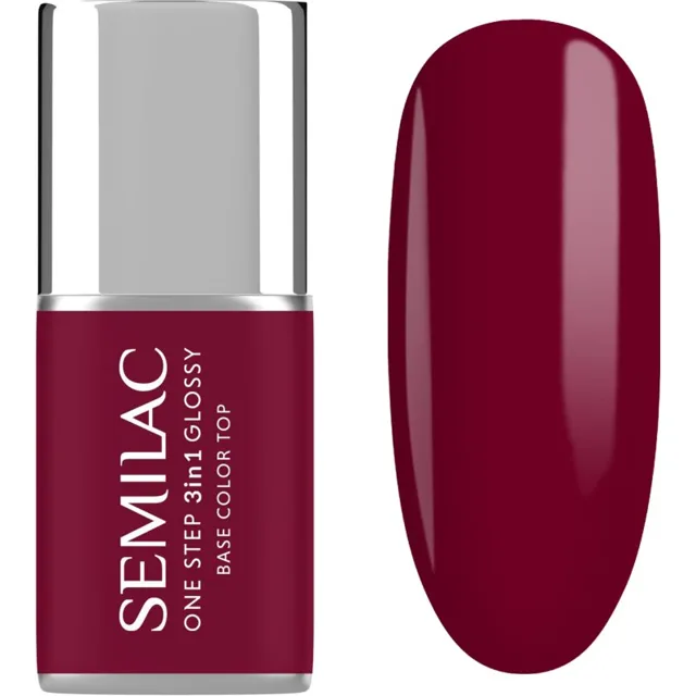 Semilac One Step 3in1 Glossy gelový lak na nehty odstín 570 Dark Raspberry 7 ml