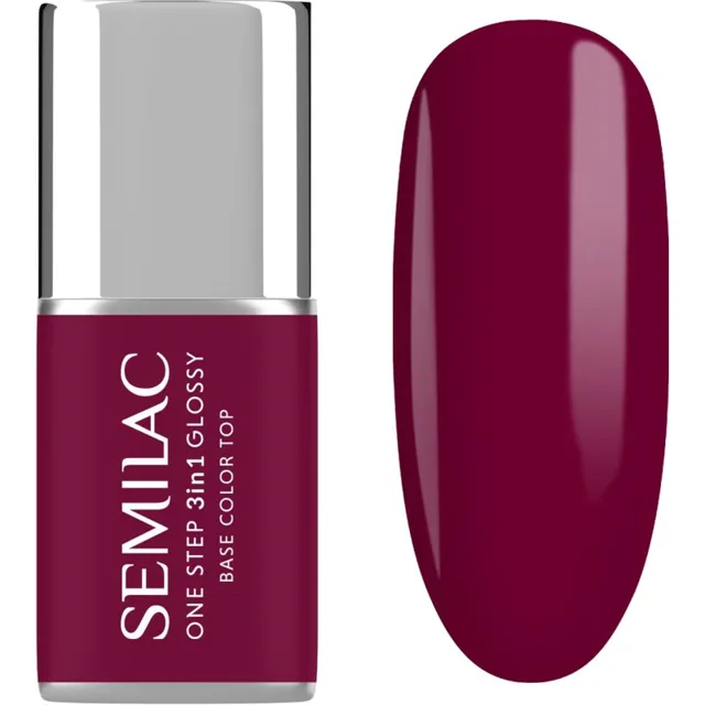 Semilac One Step 3in1 Glossy gelový lak na nehty odstín 775 Plum Wine 7 ml