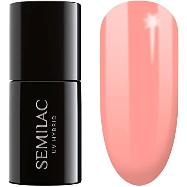Semilac Semilac, UV gel lak na nehty hybrid, odstín Peach Milk, 7 ml