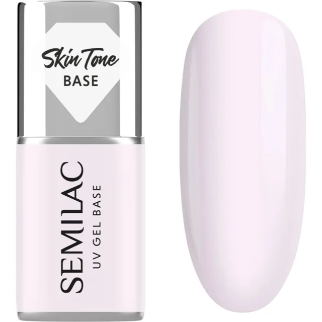 Semilac UV Gel Base Skin Tone Base podkladový lak pro gelové nehty odstín Milky Pink 7 ml