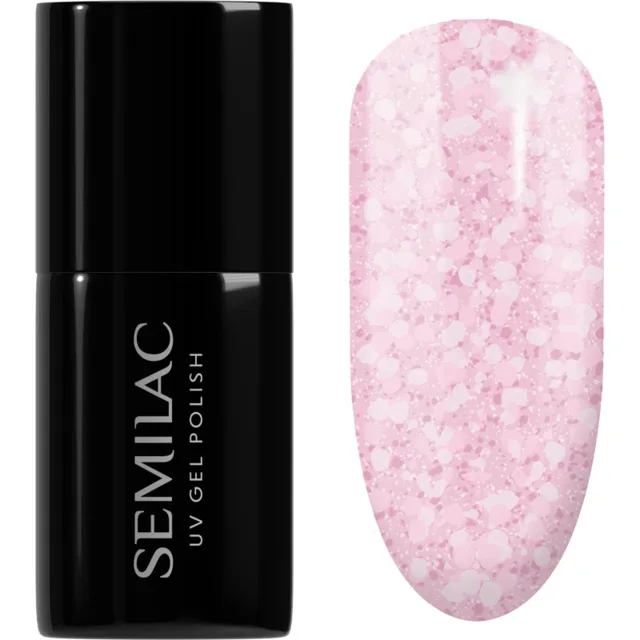 Semilac UV Hybrid Crushed_ICE gelový lak na nehty s použitím UV/LED lampy odstín 491 Strawberry Ice 7 ml