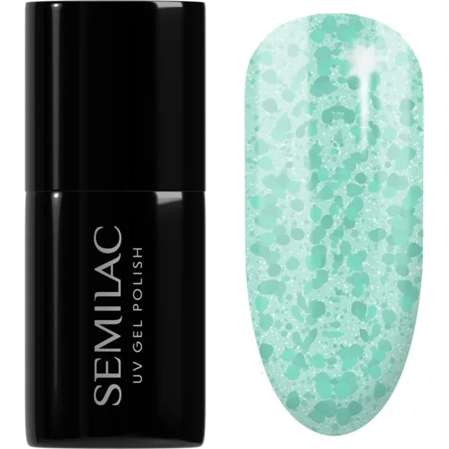 Semilac UV Hybrid Crushed_ICE gelový lak na nehty s použitím UV/LED lampy odstín 495 Mint Glacier 7 ml