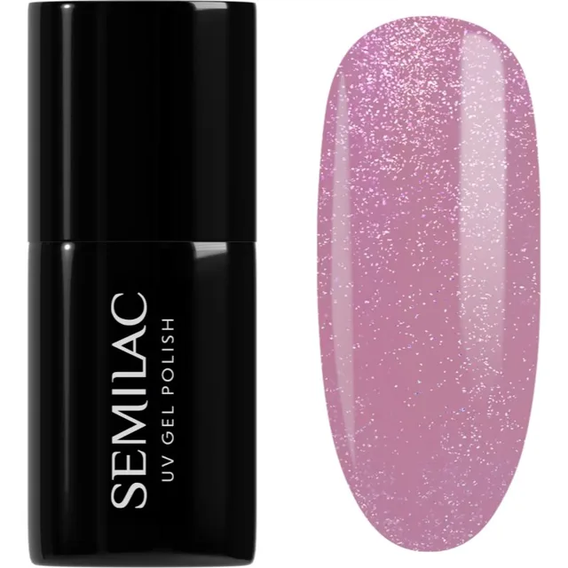 Semilac UV Hybrid Shimmer gelový lak na nehty odstín 319 Shimmer Dust Pink 7 ml