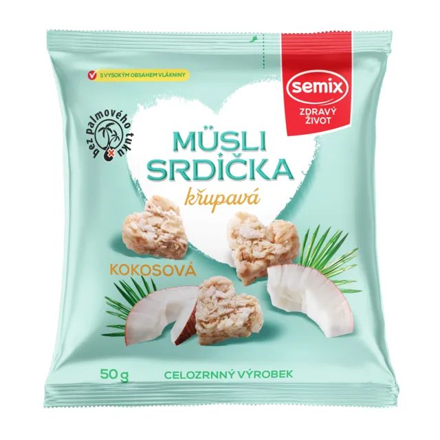 SEMIX Müsli srdíčka křupavá kokosová 50 g