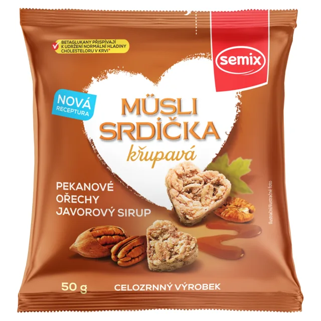 SEMIX Müsli srdíčka křupavá s pekanovými ořechy a javorovým sirupem 50 g