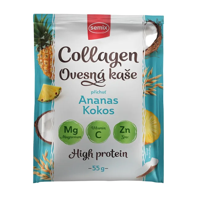 SEMIX Ovesná kaše s kolagenem s ananasem a kokosem se sladidlem 55 g