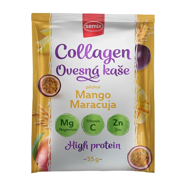 SEMIX Ovesná kaše s kolagenem s mangem a maracujou se sladidlem 55 g