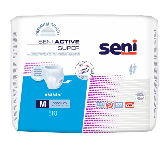 Seni Active Super Medium inkontinenční plenkové kalhotky 10ks