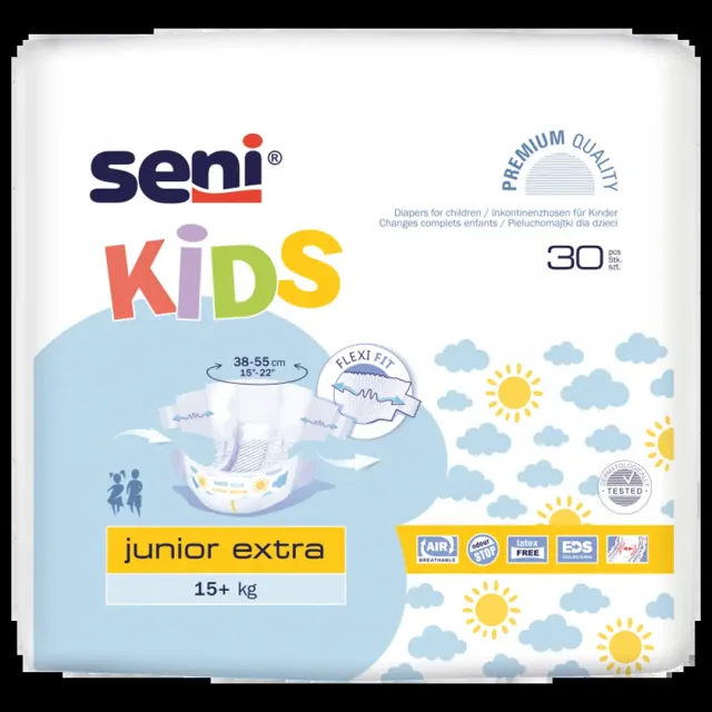 Seni Kids Junior Extra 15+ kg 30 ks