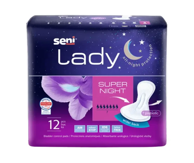 Seni Lady inkontinenční vložky Super Night 12 ks