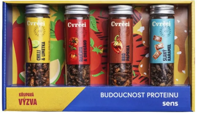 Sens Křupaví pražení cvrčci, dárková sada, 4x 20 g