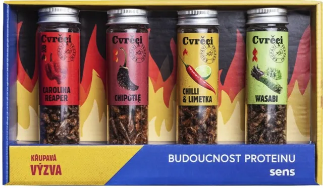Sens Páliví křupaví a pražení cvrčci - dárkový set 4 chutí