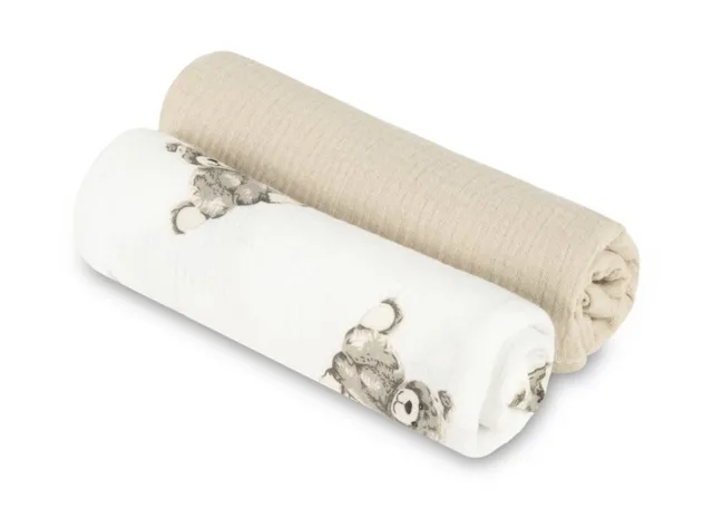 SENSILLO Mušelínové pleny krešované 60×75 cm Teddy beige – sada 2 ks
