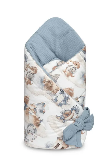 SENSILLO Zavinovačka pro miminko, mušelín, bavlna - Dráček modrý, jeans