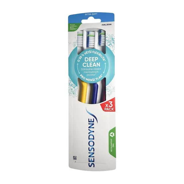 Sensodyne Extra měkký zubní kartáček Deep Clean Extra Soft 3 ks