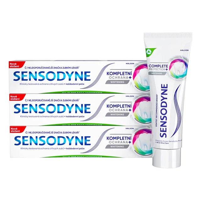 SENSODYNE Kompletní ochrana Whitening Zubní pasta 3 x 75 ml