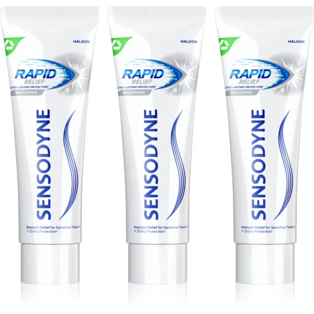 Sensodyne Rapid Whitening bělicí zubní pasta pro citlivé zuby 3x75 ml
