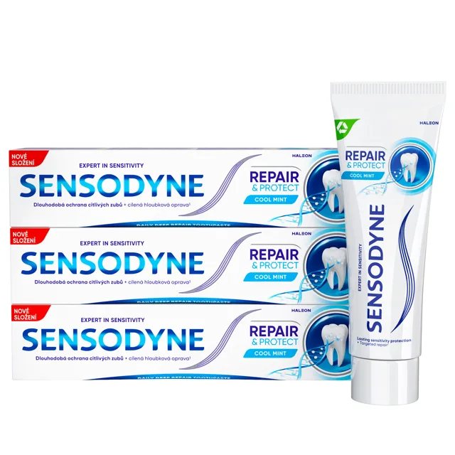 Sensodyne Repair & Protect Cool Mint zubní pasta 3x75 ml