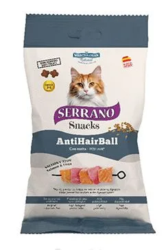 Serrano Snack For Cat-salmon&tuna-antihairball 50g