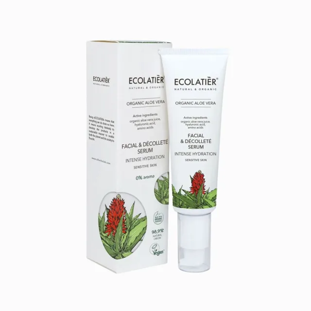 Sérum na obličej a dekolt s intenzivní hydratací Organic Aloe Vera - 50 ml - Ecolatier
