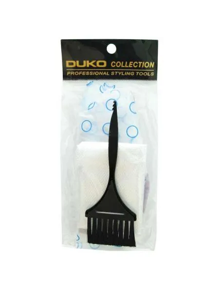 Set na barvení a melírování Duko - čepice, štětec, rukavice (499B)