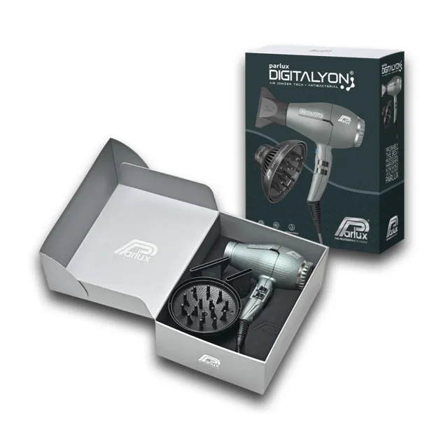 SET Parlux Digitalyon - Ionizační fén - Šedozelený + Difuzér Magic sense