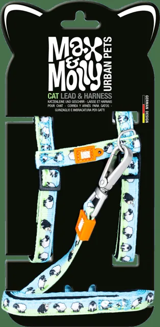 Set postroje a vodítka pro kočky Max & Molly Black Sheep univerzální velikost