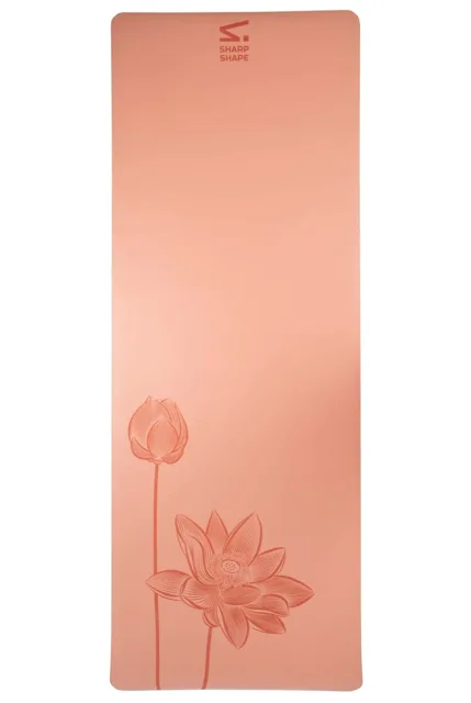 SharpShape Podložka na jógu PU FLOWER peach