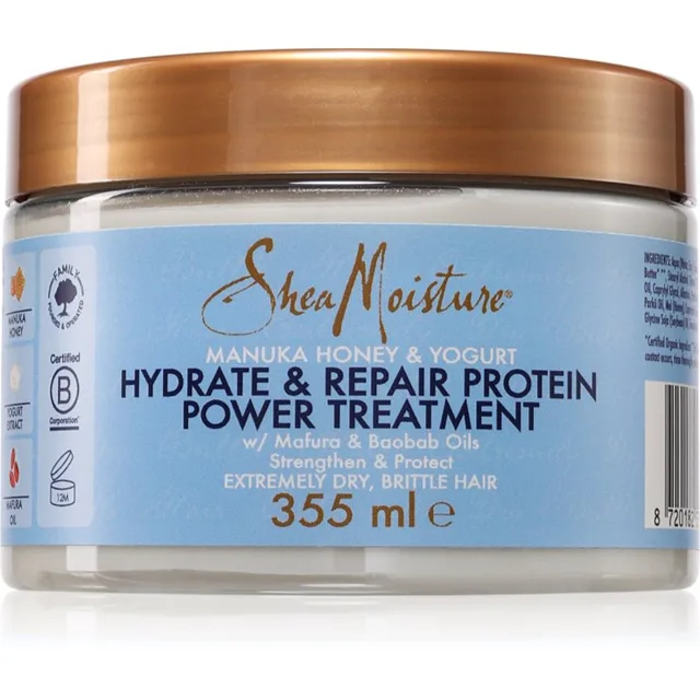 Shea Moisture Manuka Honey & Yogurt Masque hydratační maska na vlasy s proteiny 355 ml