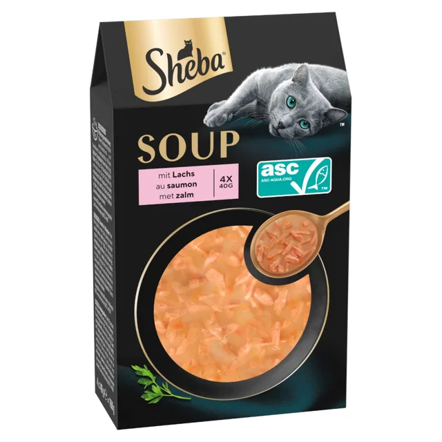 Sheba Classic Soup 2 x 40 kapsiček (80 x 40 g) výhodné balení - Losos