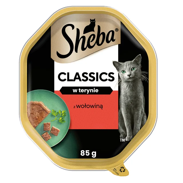 SHEBA Classics s hovězím masem - krmivo pro kočky v paštice 85g