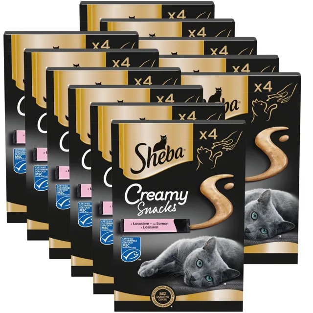 SHEBA Creamy Snacks krémový pamlsek pro kočky s lososem 44x12g