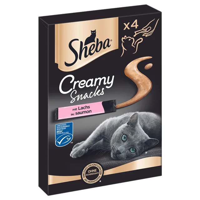 Sheba Creamy Snacks - Losos (4 x 12 g)