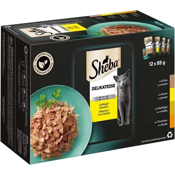 Sheba Delikatesse Drůbeží Výběr v Želé - 12x85g