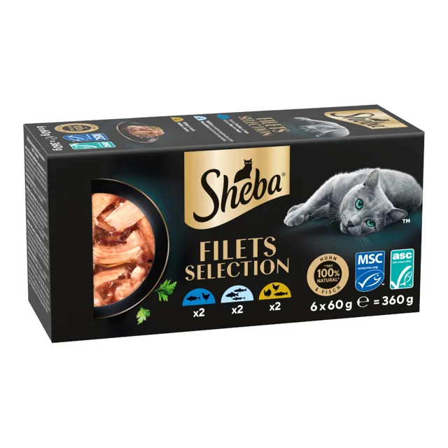Sheba Filety 36 x 60 g výhodné balení - Mix balení I (3 druhy)