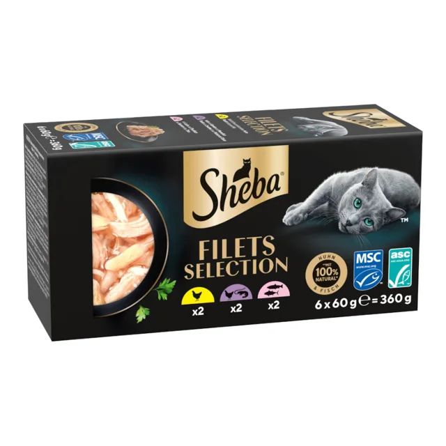 Sheba Filety 36 x 60 g výhodné balení - Mix balení II (3 druhy)