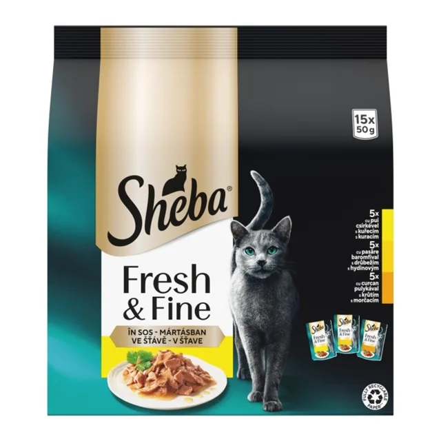 Sheba Fresh&Fine drůbeží výběr kapsička 15x50 g