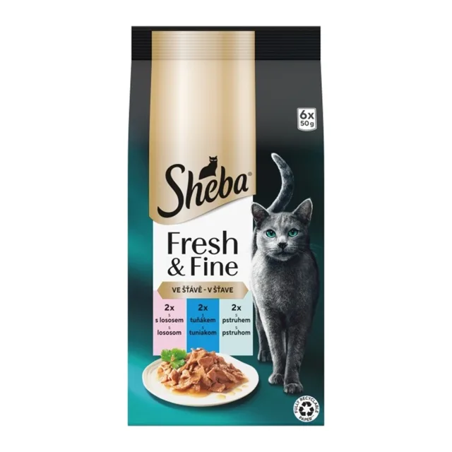 Sheba Fresh&Fine mix losos/tuňák/pstruh kapsička 6x50 g