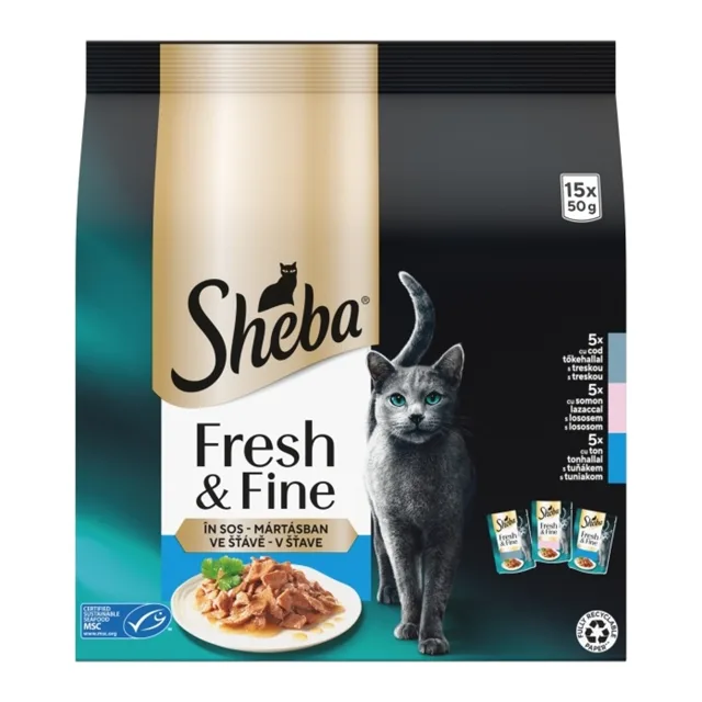 Sheba Fresh&Fine rybí výběr kapsička 15x50 g