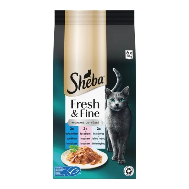 Sheba Fresh&Fine rybí výběr v želé kapsička 6x50 g